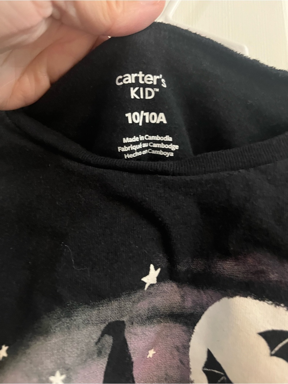 Carter's Halloween Witch, Pumpkins & Cat Long-Sleeve Tee Shirt Girls Size 10 - Picture 3 of 4
